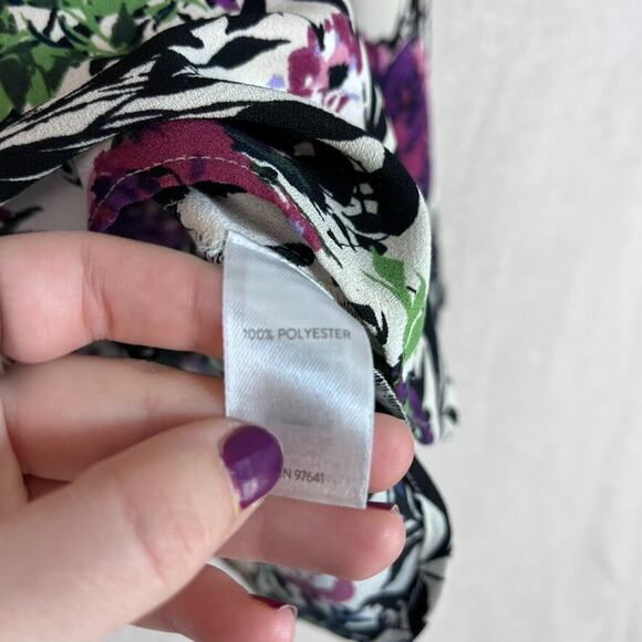 J Jill Womens Floral Button Up Top Size XL Petite Bloomcore Office Career Artsy - Picture 4 of 9